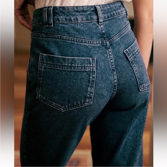 Sezane Manu Trousers Denim Blue EU 34 US Size 2 - Picture 5 of 11